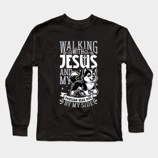 Jesus and dog - Karelian Bear Dog Long Sleeve T-Shirt